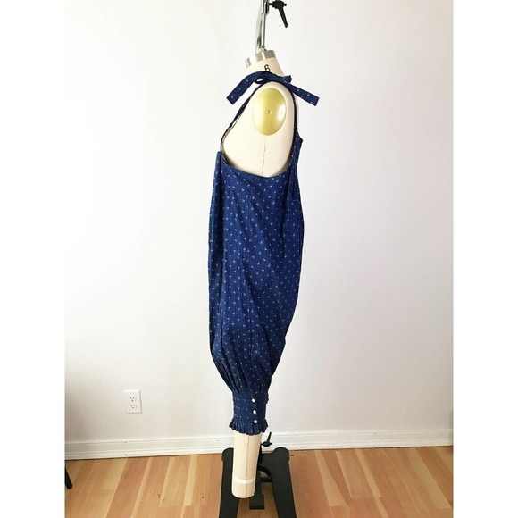 Cottagecore Prairie Romper Overalls Tie Shoulder - Picture 3 of 8